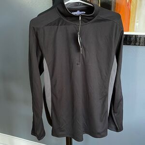 Blue Generation black/gray insets 1/4 zip technical fabric shirt. NWT. Medium